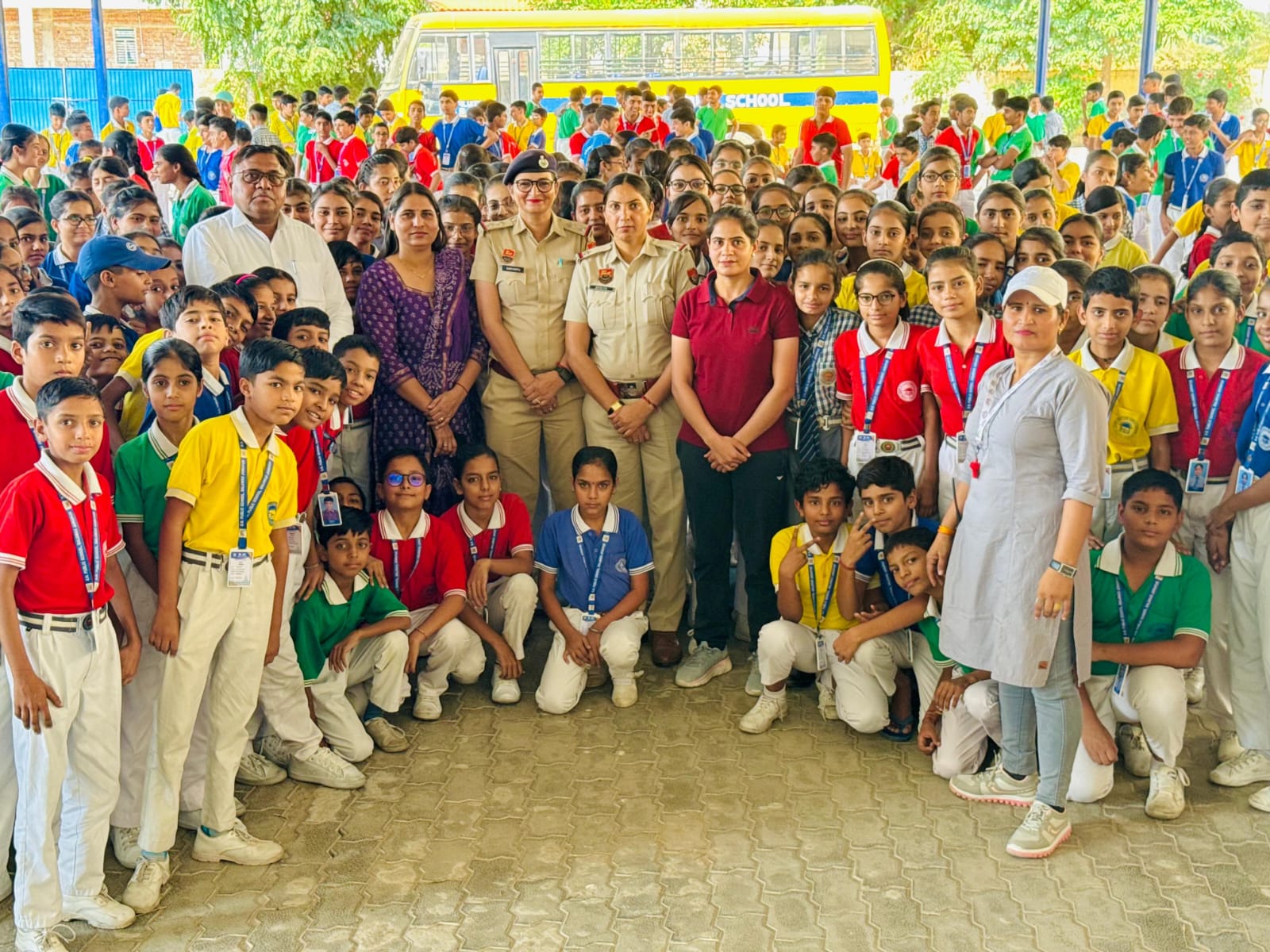 District police organized Police Pathshala at DN Public School, Balawas Jamapur to make girl students aware about cyber crime, crime against women/children, dial 112 and Durga Shakti App.