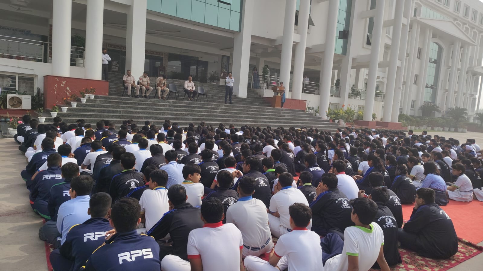 District police organised Police Pathshaala at RPS School, Dharuhera to make students aware about cyber crime, crimes against women/children, dial 112 and Durga Shakti App.